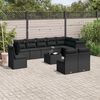 vidaXL Garden Sofa Set Black Poly rattan Large Removable Covers