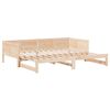 vidaXL Pull-out Day Bed Brown 80.12 x 72.44 x 22.24 in Solid Pine Wood