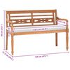 vidaXL Outdoor Bench Brown, White Teak Wood, Cotton 2-Seater Durable