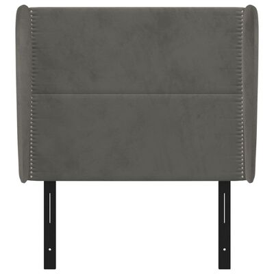 vidaXL Headboard with Ears Dark Gray 40.6"x9.1"x46.5"/50.4" Velvet