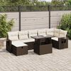 vidaXL Garden Sofa Set Brown and Cream White