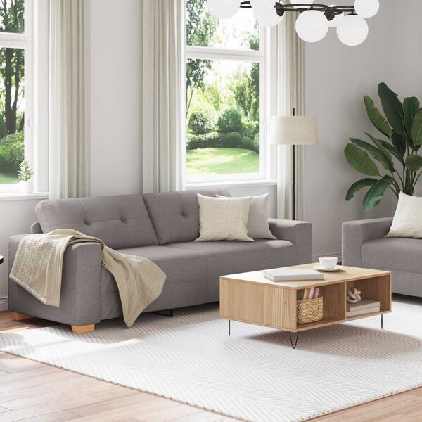vidaXL Sofa 2 pcs Taupe Linen-blend Fabric