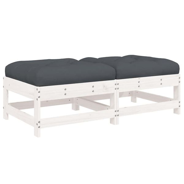 vidaXL Garden Footstool White, Anthracite
