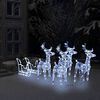 vidaXL Reindeer And Sleigh Christmas Decoration Cool White