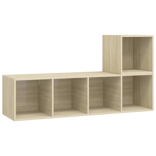 vidaXL 2 Piece TV Stand Set Sonoma Oak Engineered Wood