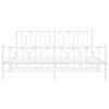 vidaXL Bed Frame White Steel Double bed size Bed Frame Rectangular