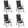vidaXL Dining Set Black and Brown PE rattan, Glass, Aluminium, WPC Medium