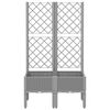 vidaXL Garden Planter with Trellis Light Gray 31.5"x15.7"x55.9" PP