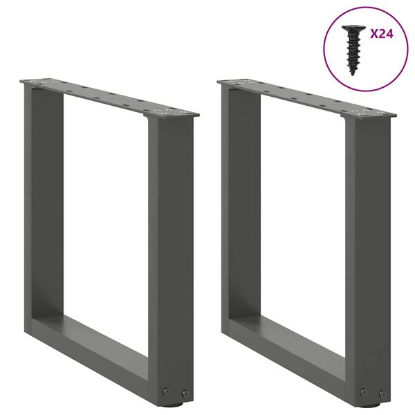 vidaXL Coffee Table Leg Set of 2 Anthracite Powder-Coated Steel Standard