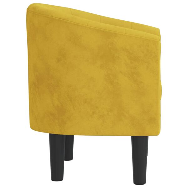 vidaXL Tub Chair Yellow Velvet