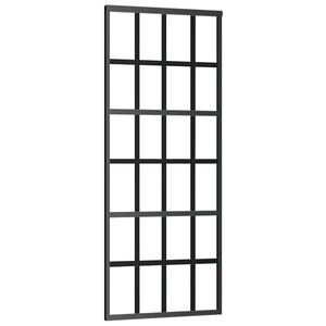 vidaXL Sliding Door ESG Glass and Aluminum 29.9"x80.7" Black