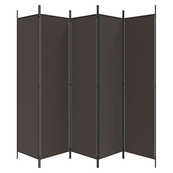 vidaXL 6-Panel Room Divider Brown 118.1"x78.7" Fabric