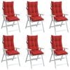 vidaXL Highback Chair Cushion Set of 6 Red Oxford fabric (100% polyester)
