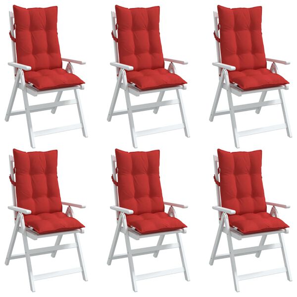 vidaXL Highback Chair Cushion Set of 6 Red Oxford fabric (100% polyester)
