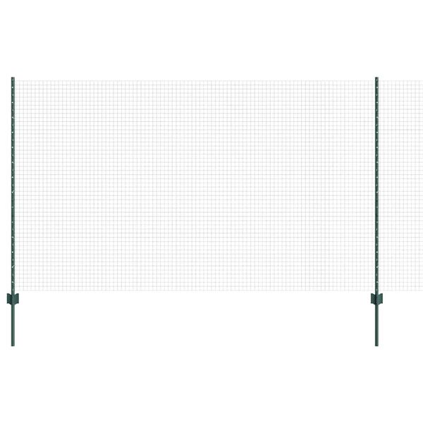 vidaXL Fence with Post Green 4.59 x 164.04 ft Steel and PVC