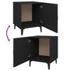 vidaXL Bedside Cabinet Set of 2 Black Engineered wood, Metal Standard