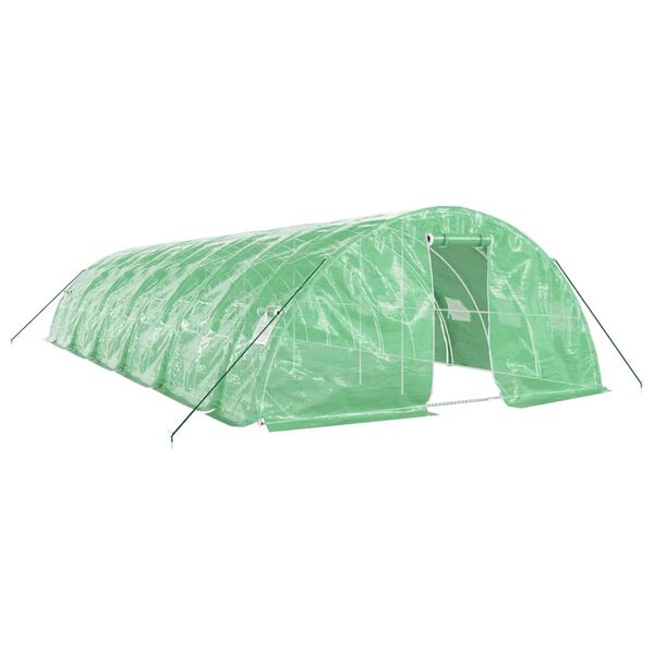 vidaXL Greenhouse Green PE (polyethylene) and galvanized steel Large