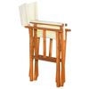 vidaXL Director Chair Brown and Cream Solid Acacia Wood and 100% Polyester