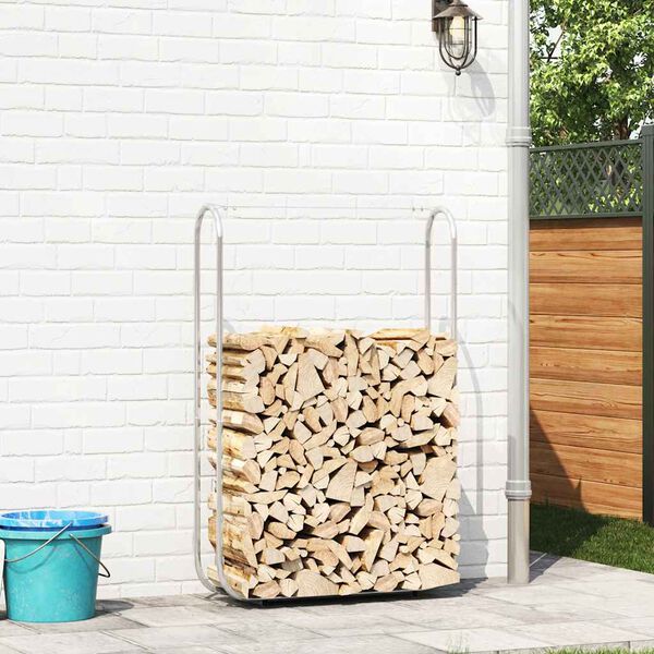 vidaXL Firewood Rack 39.4x9.8x59.1" Galvanised steel