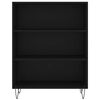 vidaXL Bookcase Black Engineered wood and metal Medium Bookcase