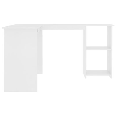 vidaXL L-Shaped Corner Desk White 47.2"x55.1"x29.5" Chipboard