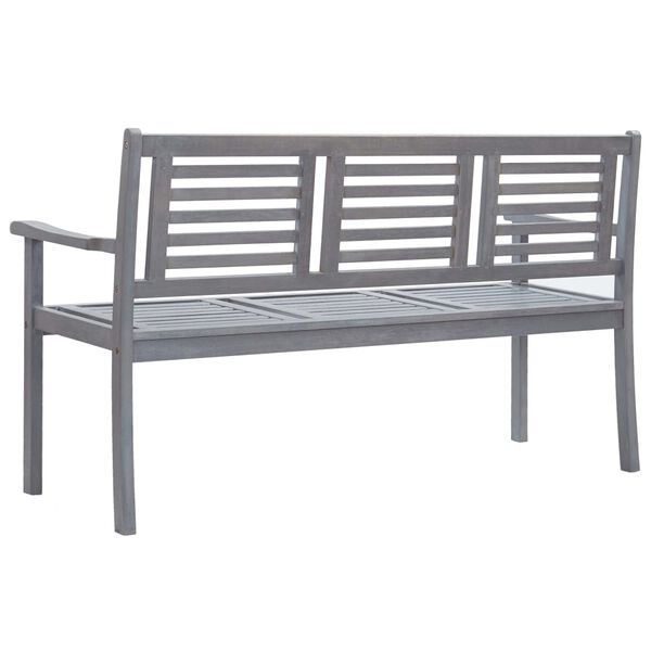 vidaXL Bench Grey Solid eucalyptus wood Medium Durable Bench