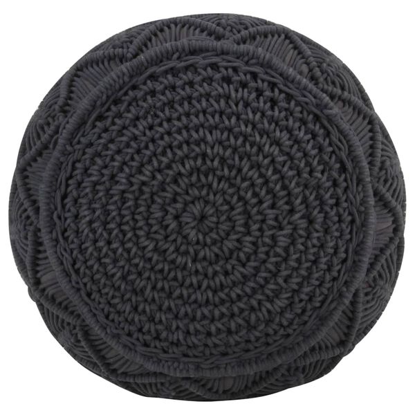 vidaXL Pouffe Anthracite 80% Cotton, 20% Polyester 17.7 in diameter
