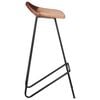 vidaXL Bar Stool Set of 4 Brown Real goat leather, powder-coated iron