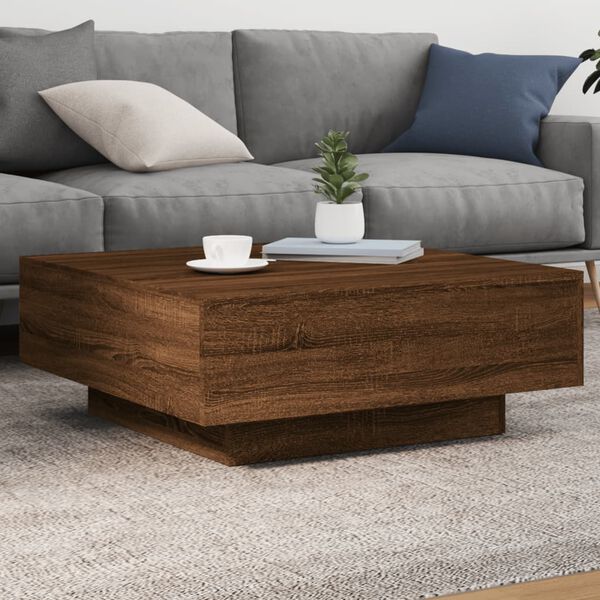 vidaXL Coffee Table Brown Oak Engineered Wood Low Durable Coffee Table
