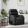 vidaXL Massage Recliner Chair Black Faux leather, metal, plywood Single