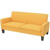 vidaXL Sofa Yellow Polyester 2-seater Removable Covers Sofa