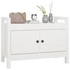 vidaXL Hall Bench White Solid Pine Wood Medium Hall Bench Rectangular