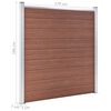 vidaXL WPC Fence Set 2 Square + 1 Slanted 175.6"x73.2" Brown