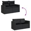 vidaXL Garden Sofa Set Black PE Rattan Large Modular Garden Sofa Set
