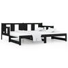 vidaXL Pull-out Day Bed Black Solid pine wood 2x