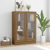 vidaXL Vitrine Cabinet Brown Oak Engineered wood 45.3 in high