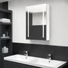 vidaXL Bathroom Cabinet Shining White MDF with melamine finish, glass