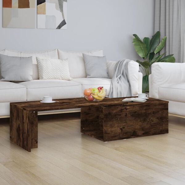 vidaXL Coffee Table Smoked oak Engineered wood 59.1 x 19.7 x 13.8 in