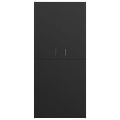 vidaXL Shoe Cabinet Black 31.5"x15.4"x70.1" Engineered Wood
