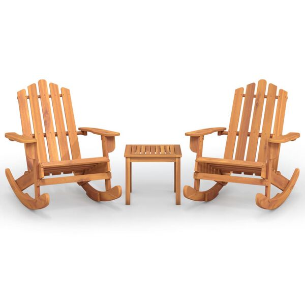 vidaXL 3 Piece Adirondack Patio Lounge Set Solid Wood Acacia