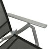 vidaXL Sun Lounger Black and Silver Aluminum, Textilene Standard