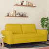 vidaXL 2-seater Sofa Yellow Velvet (100% polyester), Metal, Textilene