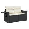 vidaXL Garden Sofa Set Black and cream white