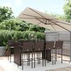 vidaXL Garden Bar Set Brown PE rattan, powder-coated steel, tempered glass