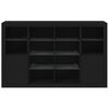 vidaXL Sideboard Set of 3 Black Engineered Wood, Glass Medium Storage