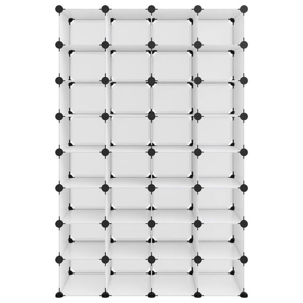 vidaXL Shoe Rack Transparent Polypropylene, Steel Large Shoe Rack