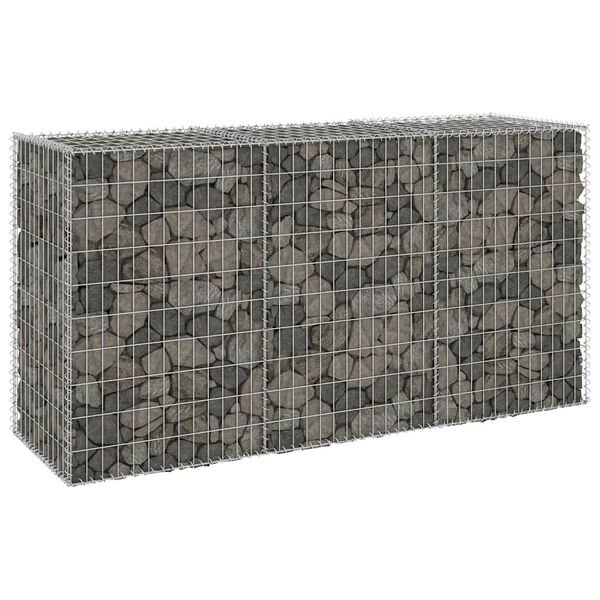 vidaXL Gabion Wall with Covers Galvanized Steel 78.7"x23.6"x39.4"