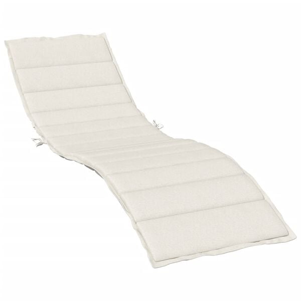 vidaXL Sun Lounger Cushion Melange Cream 100% Polyester