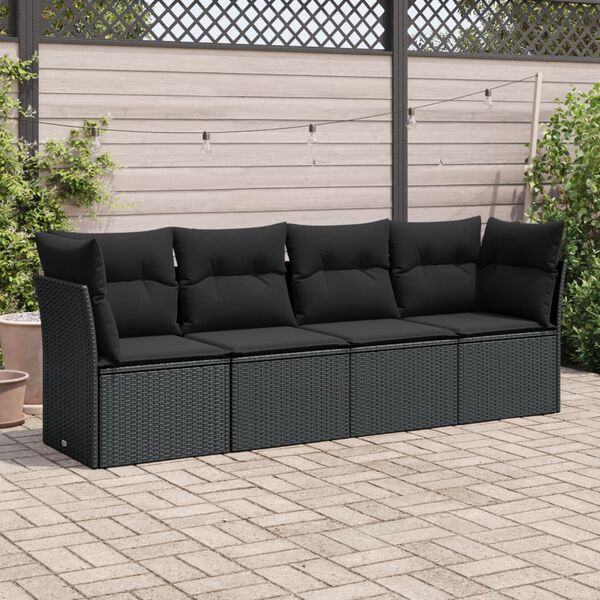 vidaXL Garden Sofa Set Black