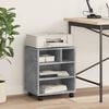 vidaXL Printer Stand with Wheels Concrete Gray 16.1"x12.6"x18.9"
